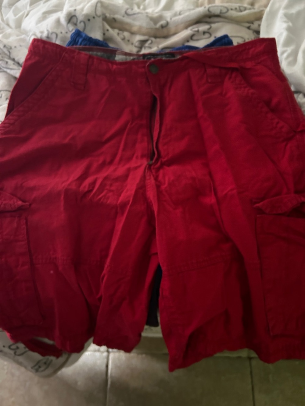 Men's Red Cargo Shorts